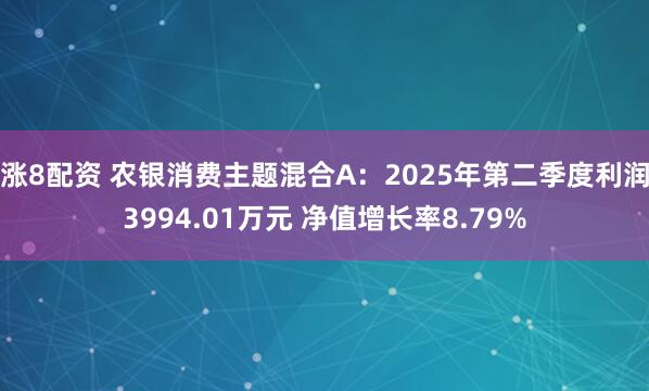 涨8配资 农银消费主题混合A：2025年第二季度利润3994.01万元 净值增长率8.79%