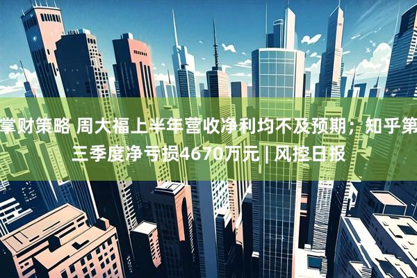 掌财策略 周大福上半年营收净利均不及预期；知乎第三季度净亏损4670万元 | 风控日报