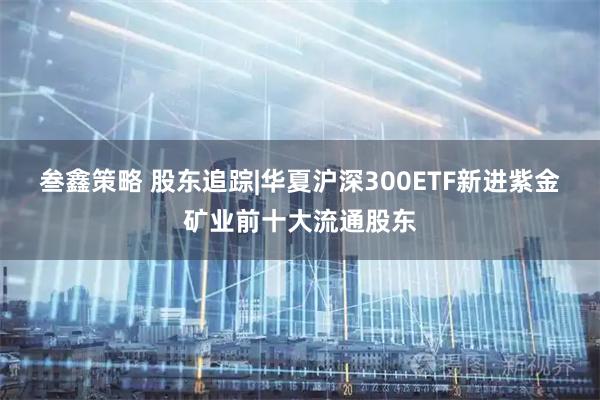 叁鑫策略 股东追踪|华夏沪深300ETF新进紫金矿业前十大流通股东