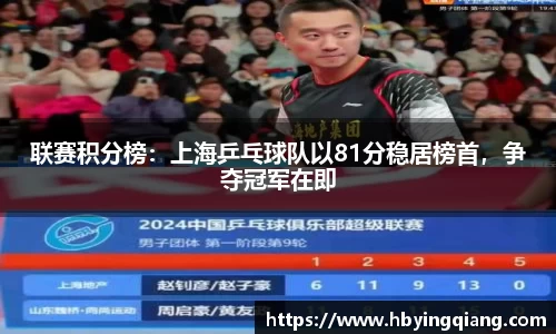 联赛积分榜：上海乒乓球队以81分稳居榜首，争夺冠军在即